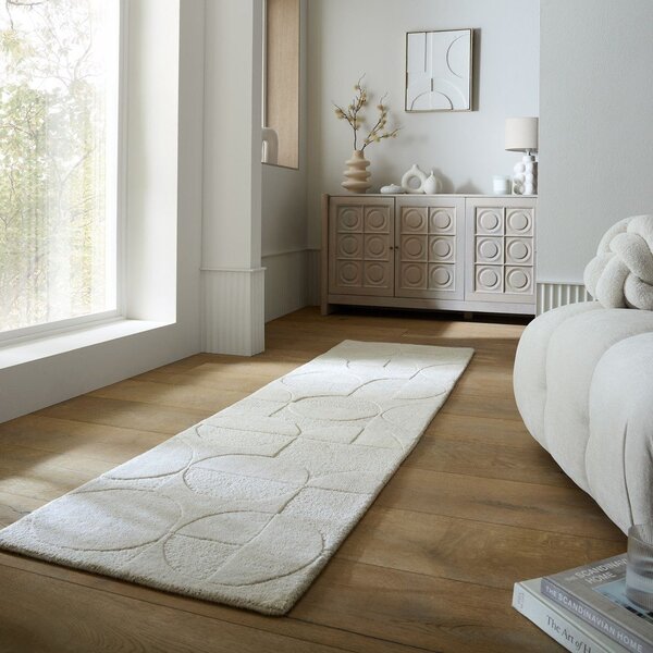 Wełniany chodnik tkany ręcznie w kolorze kości słoniowej 60x230 cm Gigi – Flair Rugs