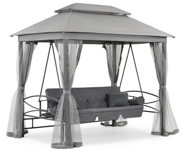 Huśtawka ogrodowa metalowa Nicea Premium Garden Point szara