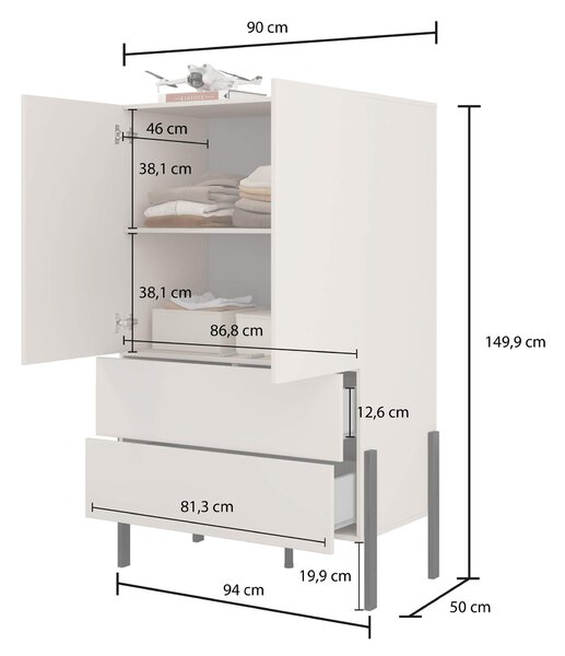 MebleMWM Bieliźniarka 2D2S JUKON S | Cashmere