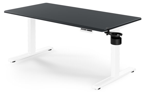 Biurko elektryczne z regulacją wysokości ergonomiczne biało-antracytowe,1400x700 mm: ARIA