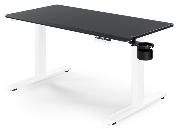 Biurko elektryczne z regulacją wysokości ergonomiczne biało-antracytowe,1200x600 mm: ARIA