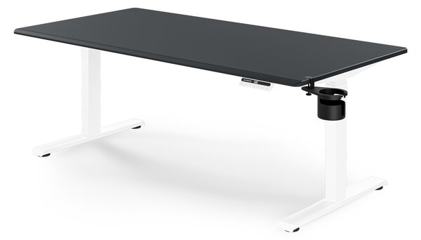 Biurko elektryczne z regulacją wysokości ergonomiczne biało-antracytowe,1600x800 mm: ARIA