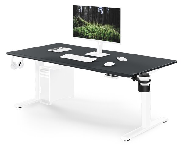 Biurko elektryczne z regulacją wysokości ergonomiczne biało-antracytowe,1600x800 mm: ARIA