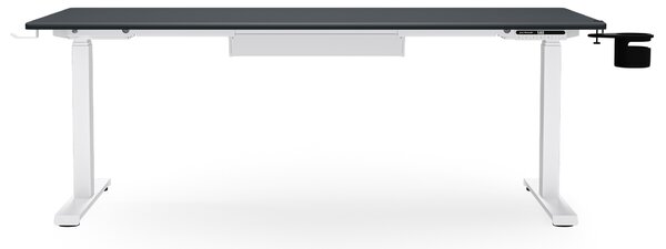 Biurko elektryczne z regulacją wysokości ergonomiczne biało-antracytowe,1600x800 mm: ARIA