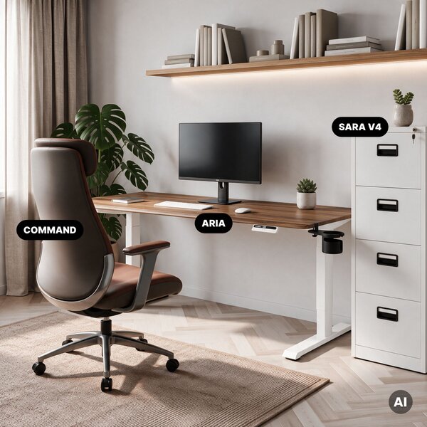 Biurko elektryczne z regulacją wysokości ergonomiczne białe/orzech,1600x800 mm: ARIA