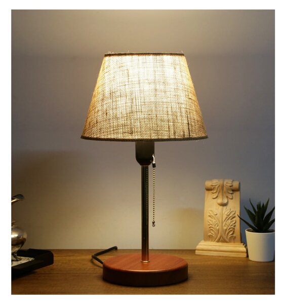 Beżowa lampa stołowa z tekstylnym kloszem (wysokość 14 cm) Mardin – Opviq lights