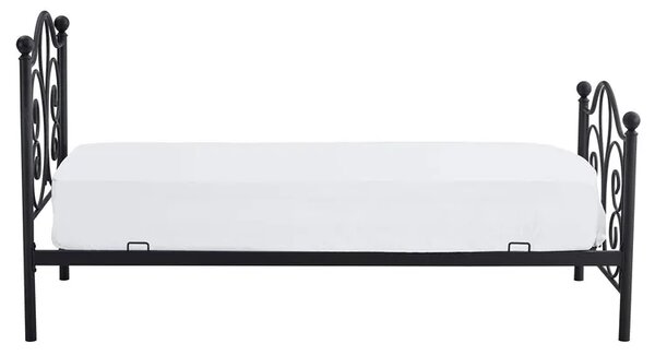 Czarne rustykalne łóżko 90x200 cm T0-F95
