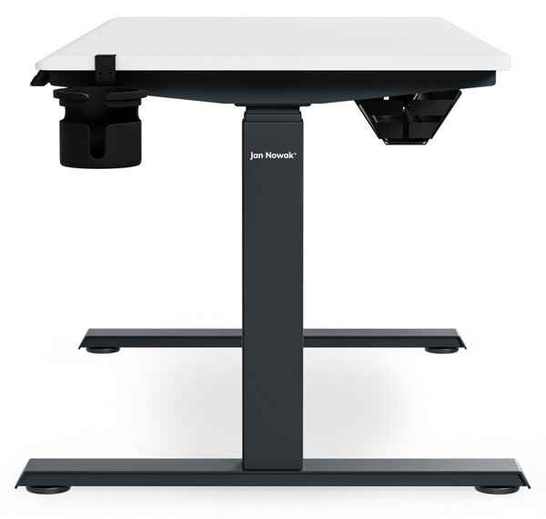 Biurko elektryczne z regulacją wysokości ergonomiczne antracytowo-białe, 1200x600 mm: ARIA