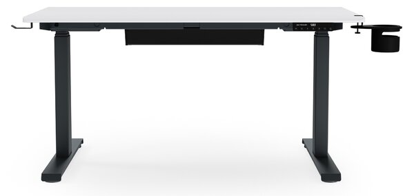 Biurko elektryczne z regulacją wysokości ergonomiczne antracytowo-białe, 1200x600 mm: ARIA