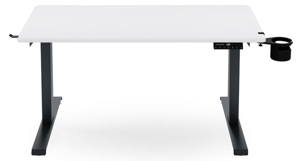 Biurko elektryczne z regulacją wysokości ergonomiczne antracytowo-białe, 1200x600 mm: ARIA
