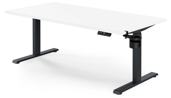Biurko elektryczne z regulacją wysokości ergonomiczne antracytowo-białe, 1600x800 mm: ARIA