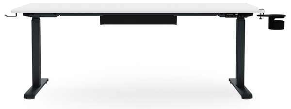 Biurko elektryczne z regulacją wysokości ergonomiczne antracytowo-białe, 1600x800 mm: ARIA