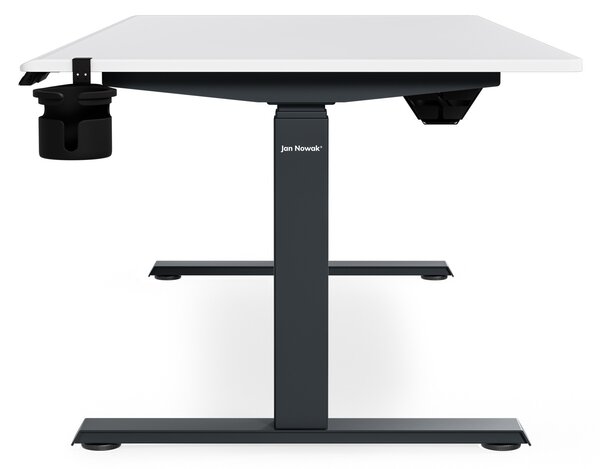 Biurko elektryczne z regulacją wysokości ergonomiczne antracytowo-białe, 1600x800 mm: ARIA
