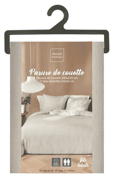 Beżowa pościel dwuosobowa z mikrowłókna 240x220 cm Azura – douceur d'intérieur