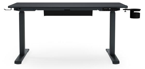 Biurko elektryczne z regulacją wysokości ergonomiczne antracytowe,1200x600 mm: ARIA