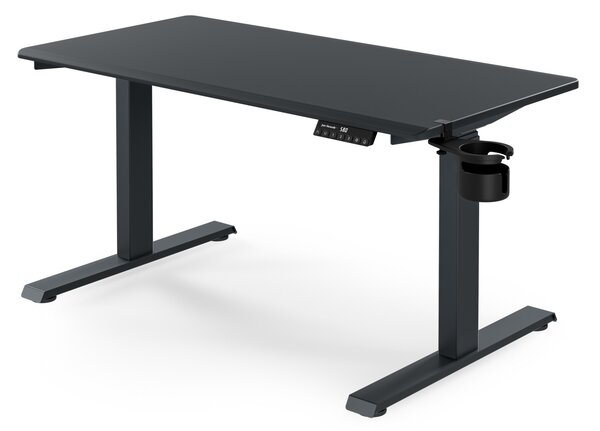 Biurko elektryczne z regulacją wysokości ergonomiczne antracytowe,1200x600 mm: ARIA