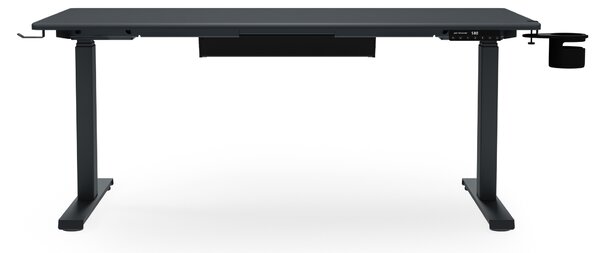 Biurko elektryczne z regulacją wysokości ergonomiczne antracytowe,1400x700 mm: ARIA