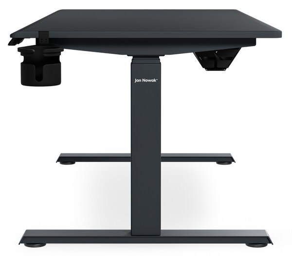 Biurko elektryczne z regulacją wysokości ergonomiczne antracytowe,1400x700 mm: ARIA