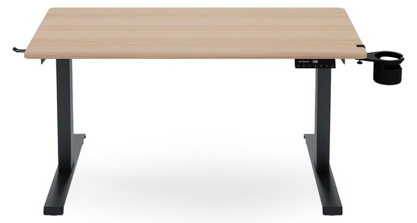 Biurko elektryczne z regulacją wysokości ergonomiczne antracytowe/dąb sonoma,1200x600 mm: ARIA