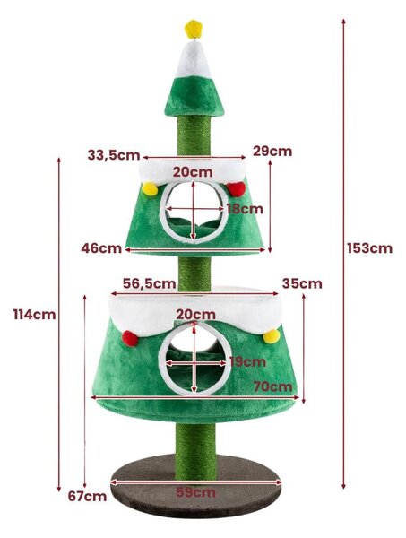 2-poziomowy domek dla kota drapak choinka