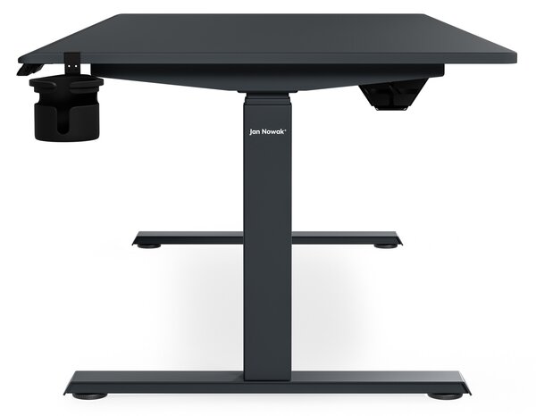 Biurko elektryczne z regulacją wysokości ergonomiczne antracytowe,1600x800 mm: ARIA