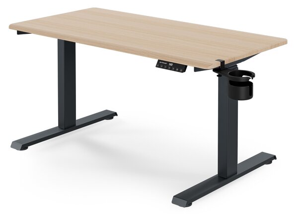 Biurko elektryczne z regulacją wysokości ergonomiczne antracytowe/dąb sonoma,1200x600 mm: ARIA