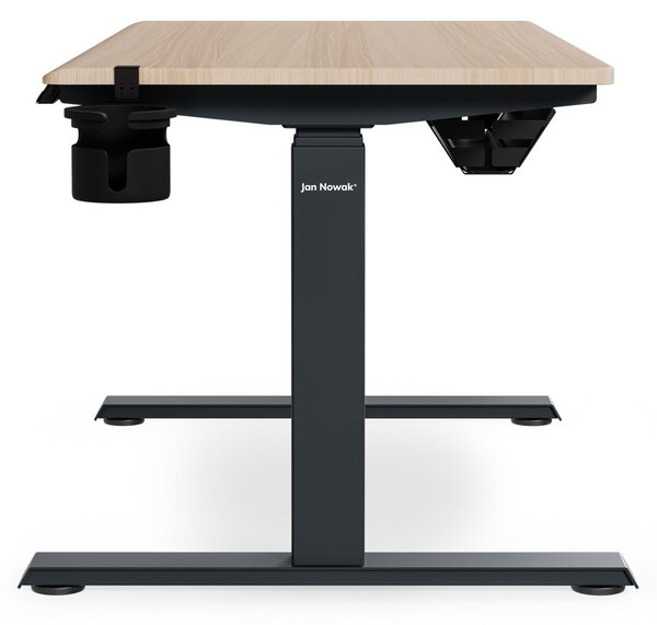 Biurko elektryczne z regulacją wysokości ergonomiczne antracytowe/dąb sonoma,1200x600 mm: ARIA