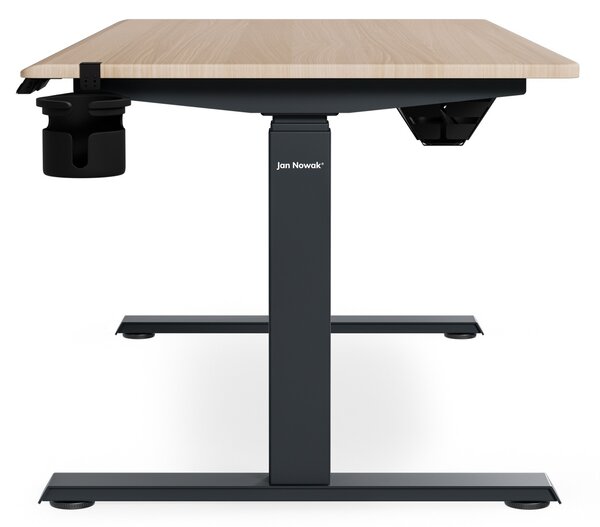 Biurko elektryczne z regulacją wysokości ergonomiczne antracytowe/dąb sonoma,1400x700 mm: ARIA