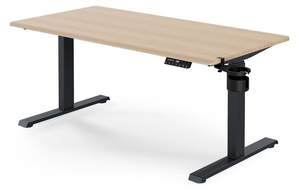 Biurko elektryczne z regulacją wysokości ergonomiczne antracytowe/dąb sonoma,1400x700 mm: ARIA