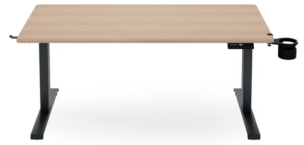 Biurko elektryczne z regulacją wysokości ergonomiczne antracytowe/dąb sonoma,1400x700 mm: ARIA