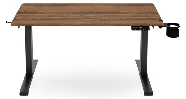 Biurko elektryczne z regulacją wysokości ergonomiczne antracytowe/orzech,1200x600 mm: ARIA