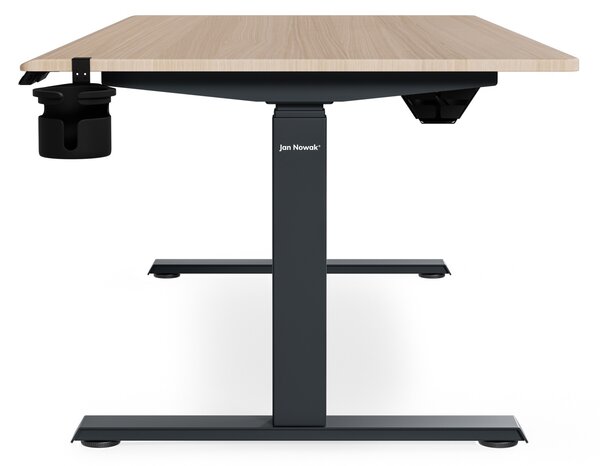 Biurko elektryczne z regulacją wysokości ergonomiczne antracytowe/dąb sonoma,1600x800 mm: ARIA