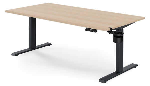 Biurko elektryczne z regulacją wysokości ergonomiczne antracytowe/dąb sonoma,1600x800 mm: ARIA