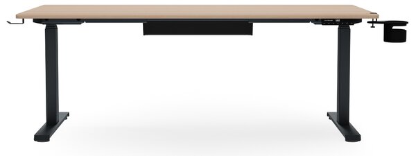 Biurko elektryczne z regulacją wysokości ergonomiczne antracytowe/dąb sonoma,1600x800 mm: ARIA