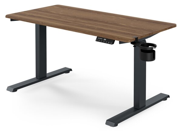 Biurko elektryczne z regulacją wysokości ergonomiczne antracytowe/orzech,1200x600 mm: ARIA