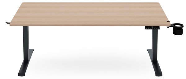Biurko elektryczne z regulacją wysokości ergonomiczne antracytowe/dąb sonoma,1600x800 mm: ARIA