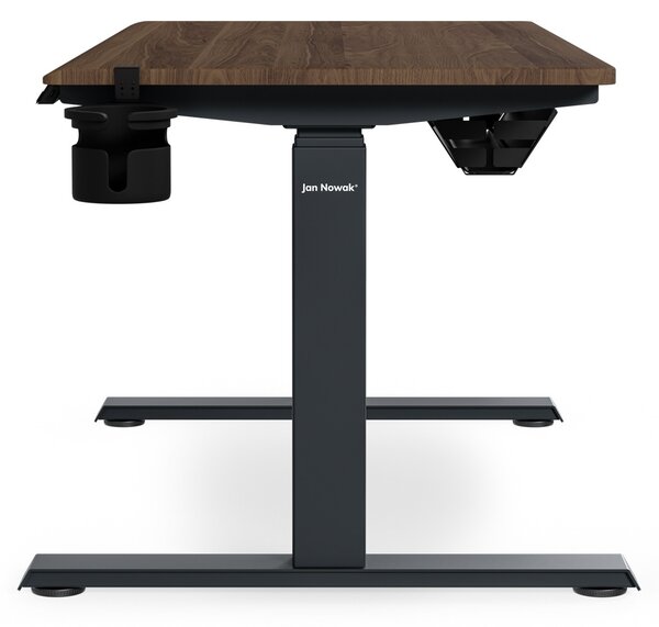 Biurko elektryczne z regulacją wysokości ergonomiczne antracytowe/orzech,1200x600 mm: ARIA