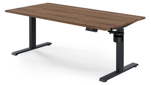 Biurko elektryczne z regulacją wysokości ergonomiczne antracytowe/orzech,1600x800 mm: ARIA