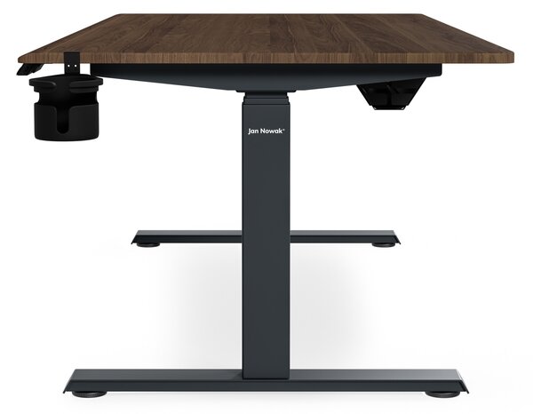 Biurko elektryczne z regulacją wysokości ergonomiczne antracytowe/orzech,1600x800 mm: ARIA