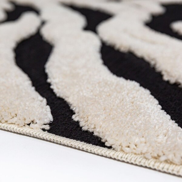 Czarno-biały dywan 133x190 cm Esra Zebra – Flair Rugs