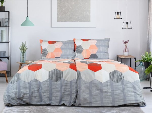 Szara pościel jednoosobowa z kory 140x200 cm Honey Comb – B.E.S
