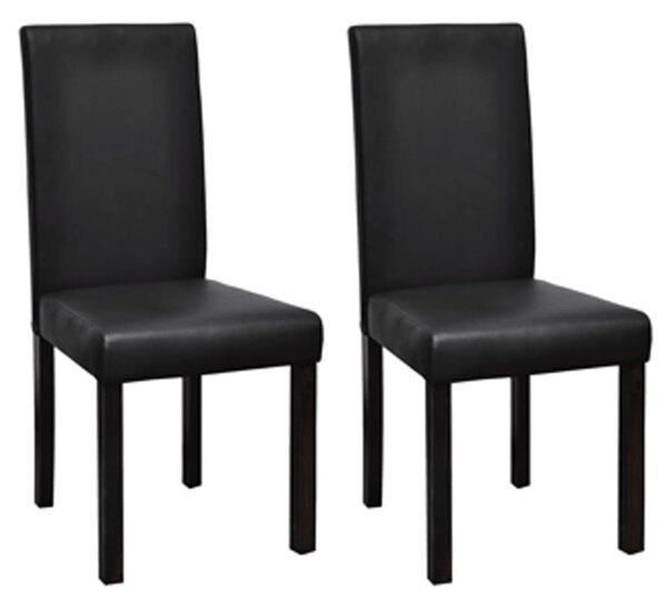 Krzesła jadalniane, 2 szt., czarne, sztuczna skóra