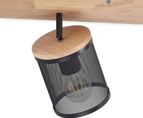 Lindby - Kiriya 3 Lampa Sufitowa Black/Wood