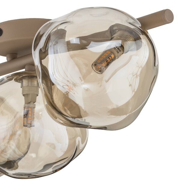 Lampa sufitowa Lava TK Lighting, możliwość ściemniania, kremowy / amber, salon / jadalnia, szkło, nowoczesny