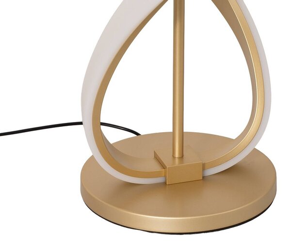 ONLI Lampa stojąca LED Kira, mosiężny / złoty, salon / jadalnia, aluminium, nowoczesny