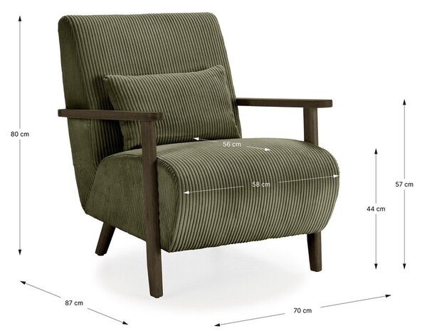 Zielony fotel Bonnie – Marckeric
