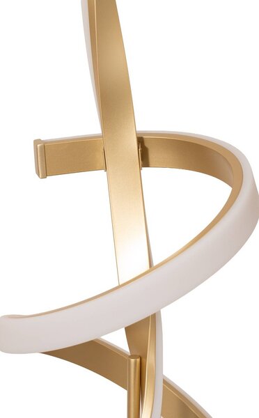 ONLI Lampa stojąca LED Kira, mosiężny / złoty, salon / jadalnia, aluminium, nowoczesny