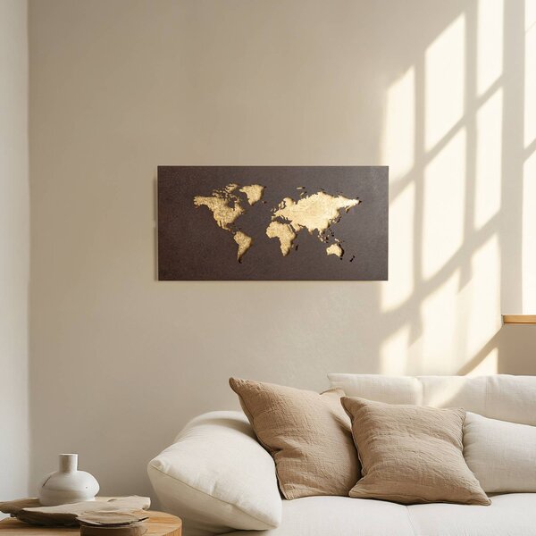 Kinkiet LED World Lucande, brązowy / rdzawy, salon / jadalnia, metal, nowoczesny