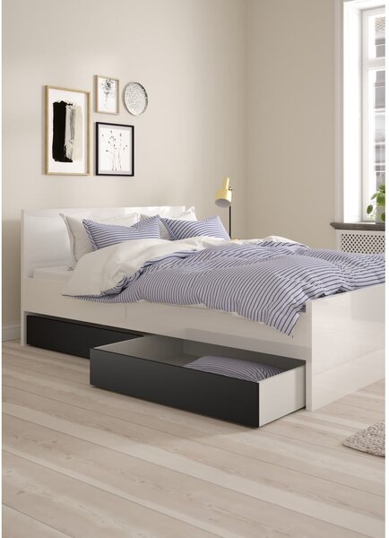 Czarne szuflady pod łóżko zestaw 2 szt. 90x190/140x190 cm Naia – Tvilum