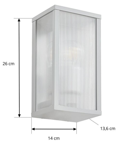 Kinkiet zewnętrzny Peldar Lindby, możliwość ściemniania, aluminiowy / szary / cynkowy, aluminium, nowoczesny